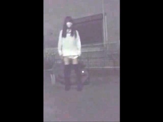 Sexy Asian CD cums in public